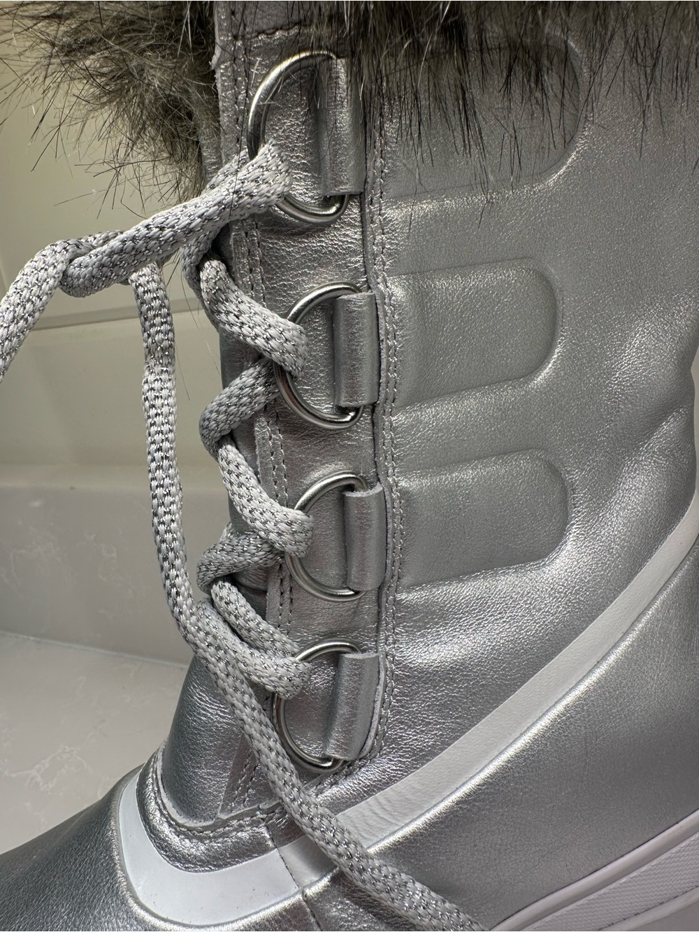SOREL Women's Joan of Arctic Next Waterproof Boots Silver Metallic Size 7 Sample - Picture 7 of 15